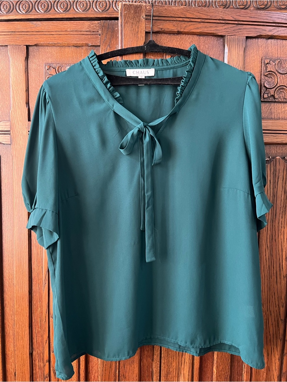 CHAUS Tie-Neck Blouse – Size XL – $14